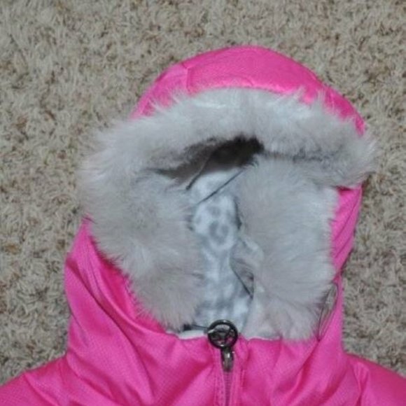 *Winter Jacket sz 4 ZeroXPosur Pink Quilted Fur Trim Hooded Zip Up Lined Girls - Picture 2 of 6